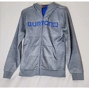 Burton Men's Gray Full Zip Hoodie Size Large. Missing String. Pockets
